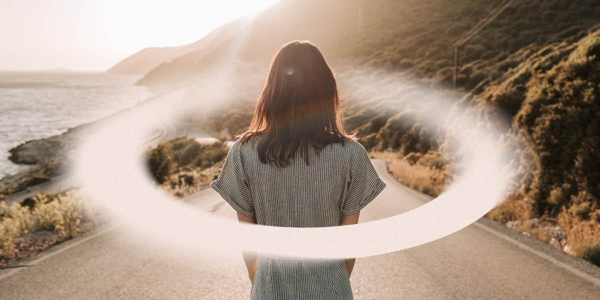 Person standing on road