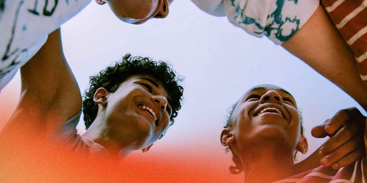 Friends laughing together