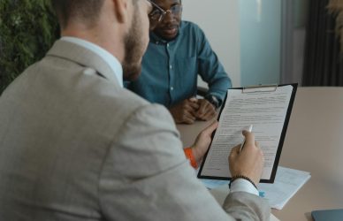 man reading a contract
